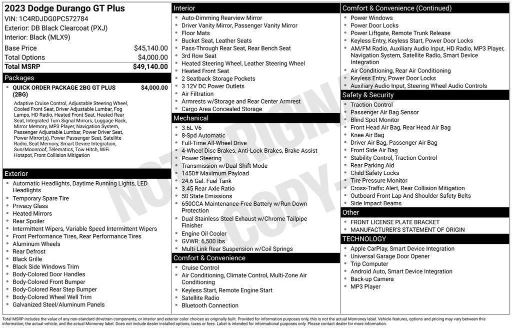 used 2023 Dodge Durango car, priced at $30,799