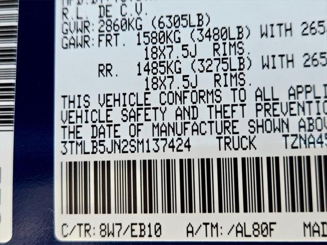 new 2025 Toyota Tacoma car, priced at $56,592