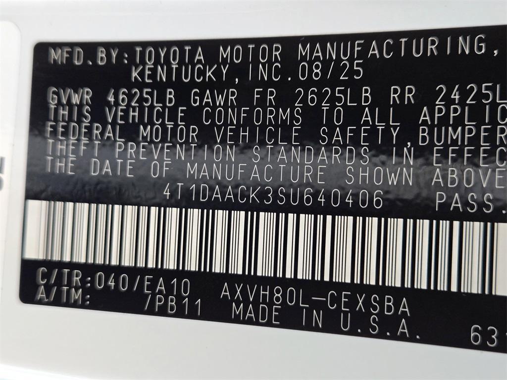 new 2025 Toyota Camry car, priced at $33,444