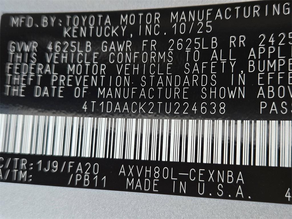 new 2026 Toyota Camry car, priced at $30,055