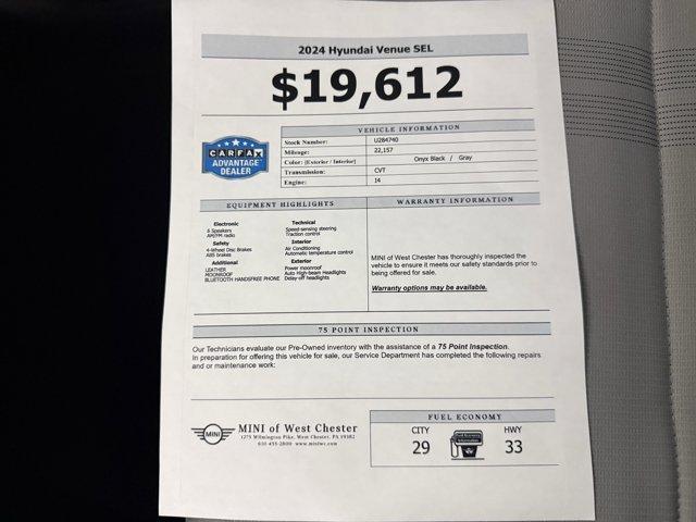 used 2024 Hyundai Venue car, priced at $19,612