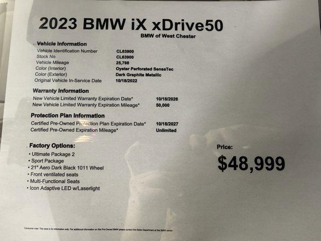 used 2023 BMW iX car, priced at $48,999