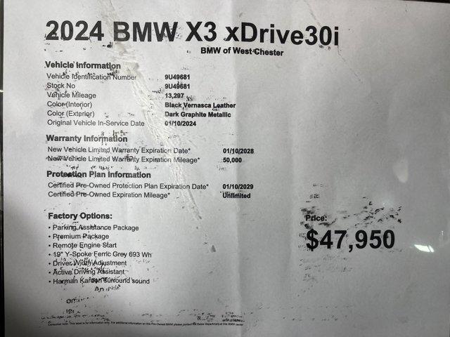 used 2024 BMW X3 car, priced at $45,999