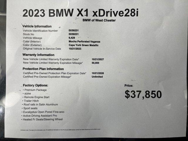 used 2023 BMW X1 car, priced at $37,850