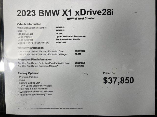 used 2023 BMW X1 car, priced at $37,850