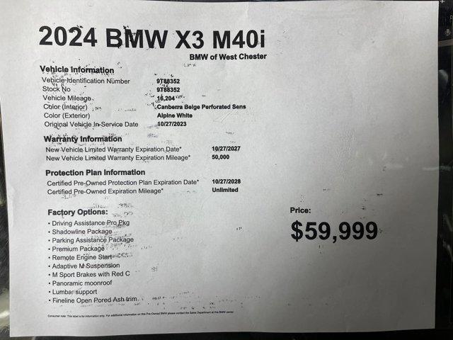 used 2024 BMW X3 car, priced at $59,999