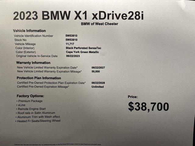 used 2023 BMW X1 car, priced at $38,700