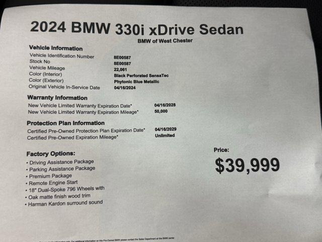 used 2024 BMW 330 car, priced at $39,999