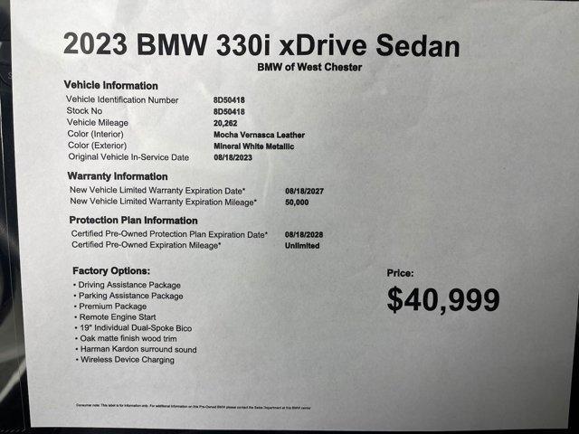 used 2023 BMW 330 car, priced at $40,999