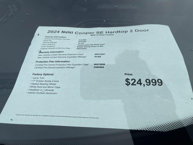 used 2024 MINI SE Hardtop car, priced at $24,999