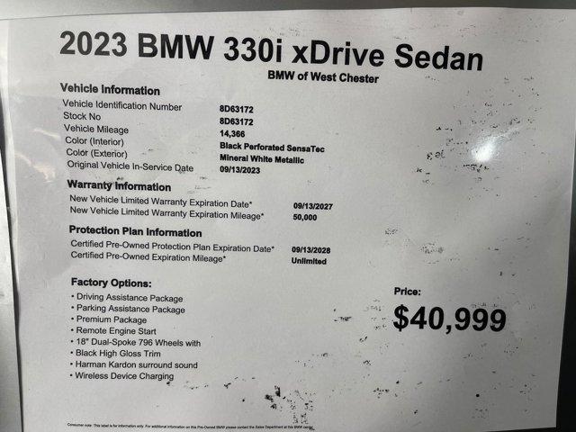 used 2023 BMW 330 car, priced at $40,999