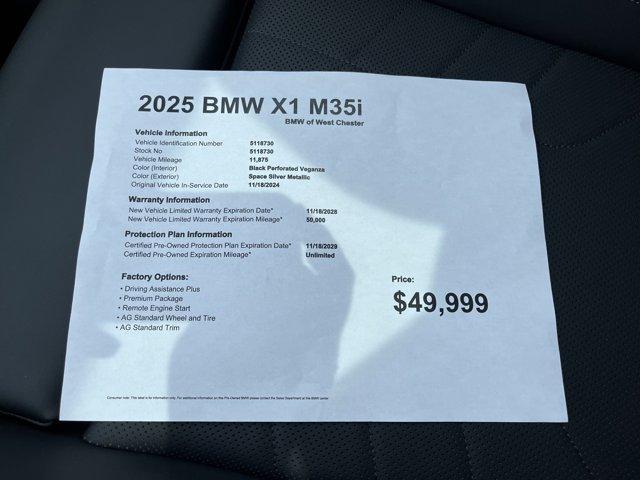 used 2025 BMW X1 car, priced at $49,999