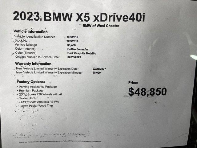 used 2023 BMW X5 car, priced at $48,850