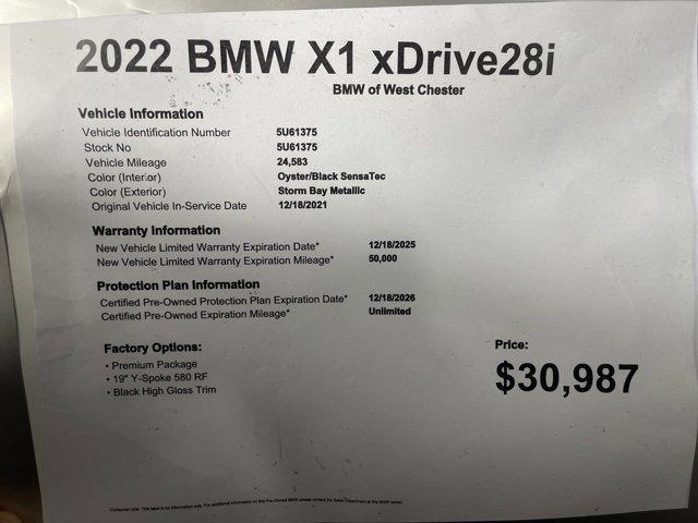 used 2022 BMW X1 car, priced at $30,987