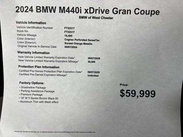used 2024 BMW M440 Gran Coupe car, priced at $59,999