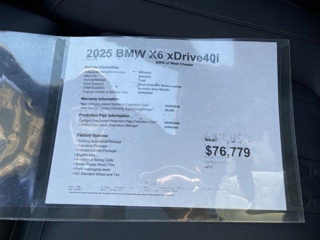 used 2025 BMW X6 car, priced at $76,779