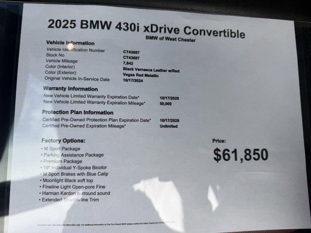 used 2025 BMW 430 car, priced at $61,850