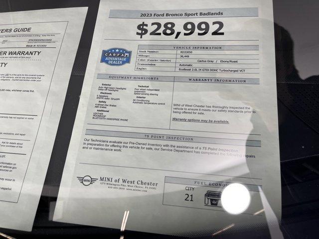 used 2023 Ford Bronco Sport car, priced at $28,992