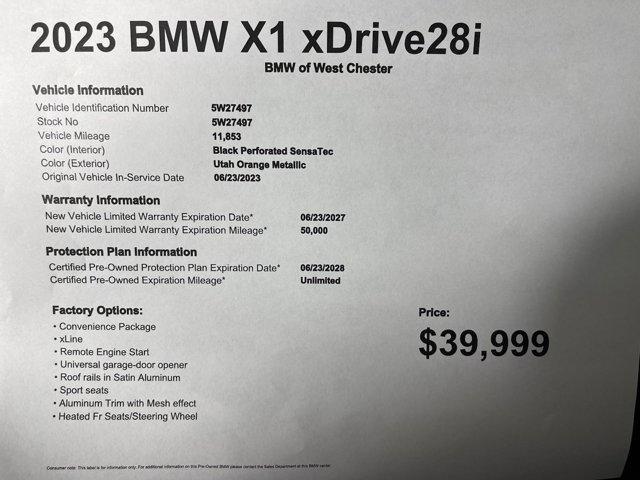 used 2023 BMW X1 car, priced at $39,999