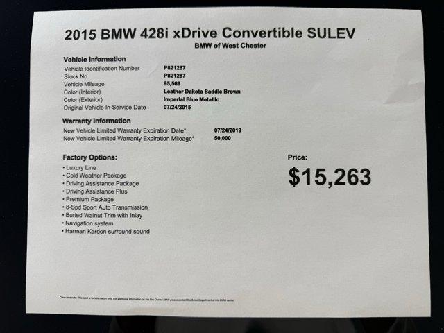 used 2015 BMW 428 car, priced at $15,263