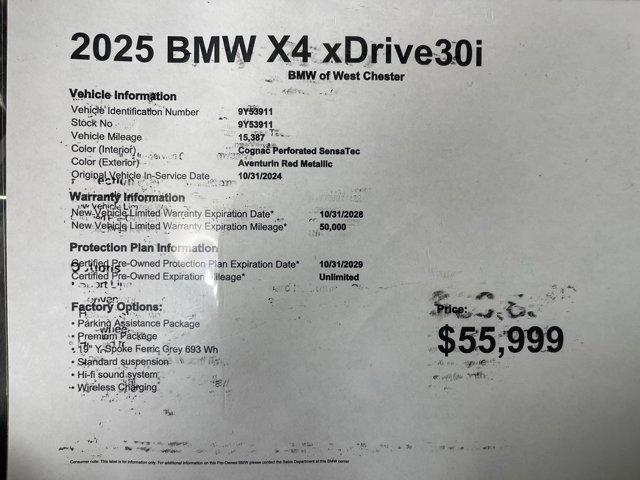 used 2025 BMW X4 car, priced at $55,999