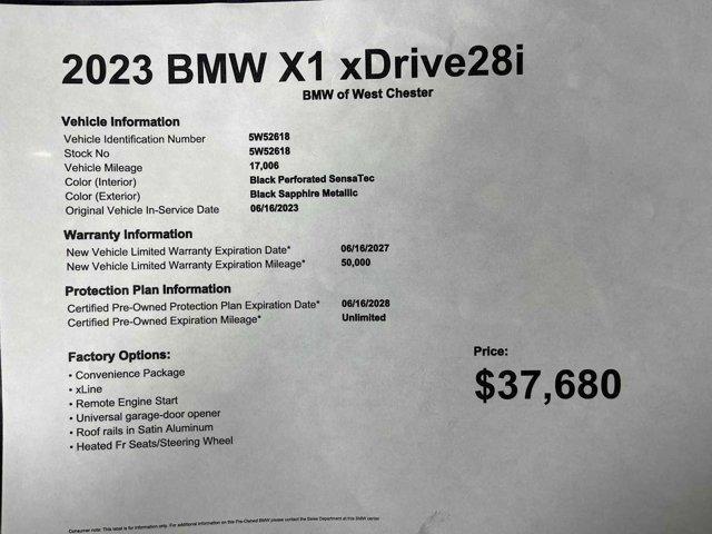 used 2023 BMW X1 car, priced at $37,680