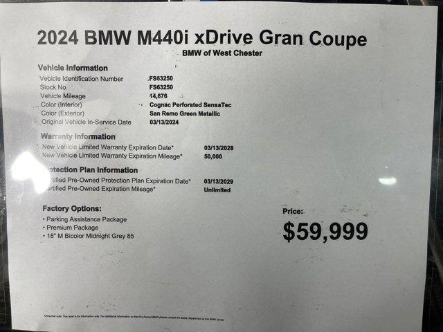 used 2024 BMW M440 Gran Coupe car, priced at $59,999