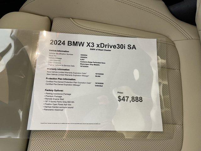 used 2024 BMW X3 car, priced at $47,888
