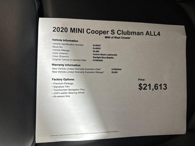 used 2020 MINI Clubman car, priced at $22,613