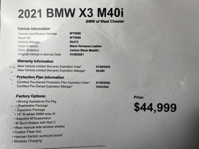 used 2021 BMW X3 car, priced at $44,999