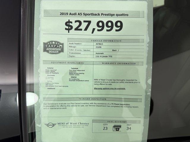 used 2019 Audi A5 car, priced at $27,999