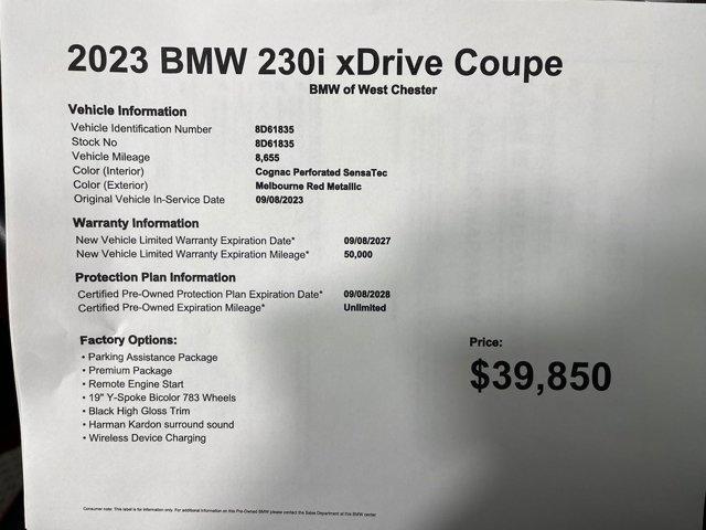 used 2023 BMW 230 car, priced at $39,850