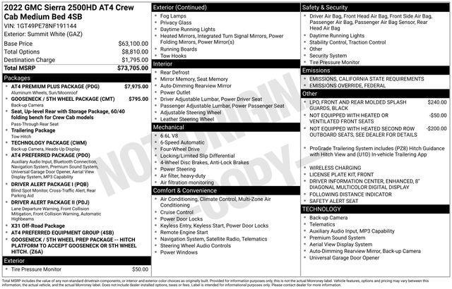 used 2022 GMC Sierra 2500 car, priced at $54,000