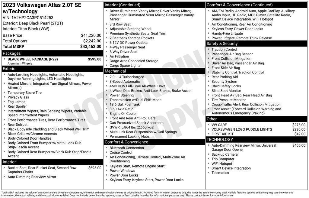 used 2023 Volkswagen Atlas car, priced at $30,974
