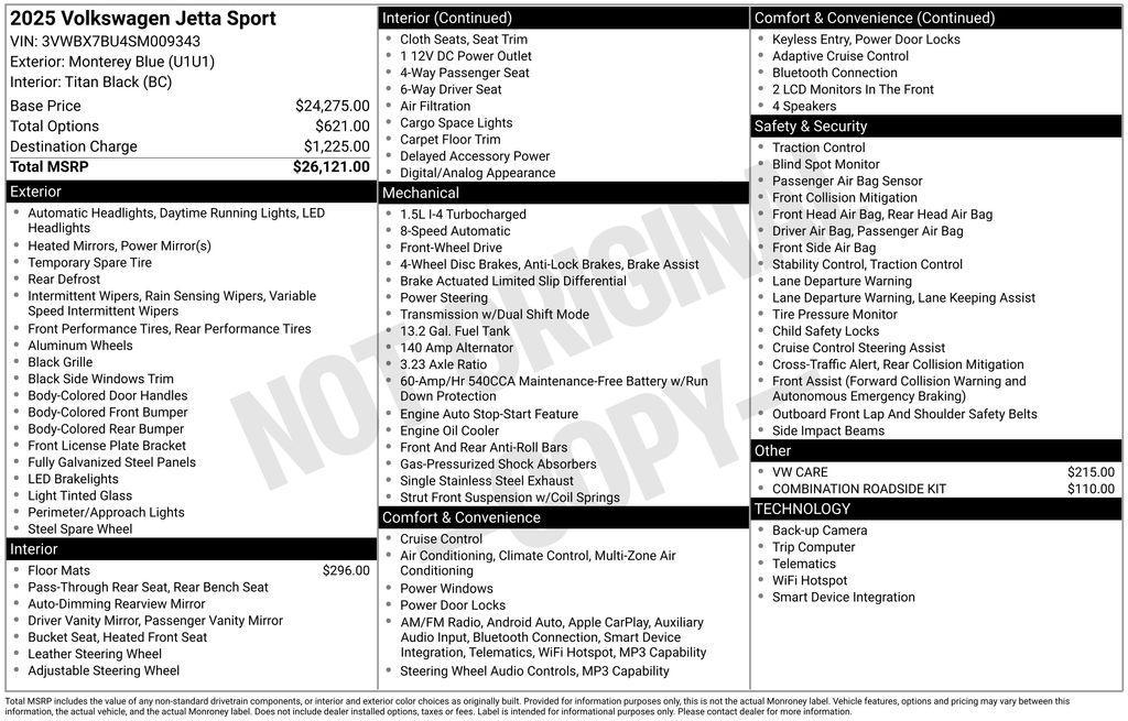 used 2025 Volkswagen Jetta car, priced at $20,940