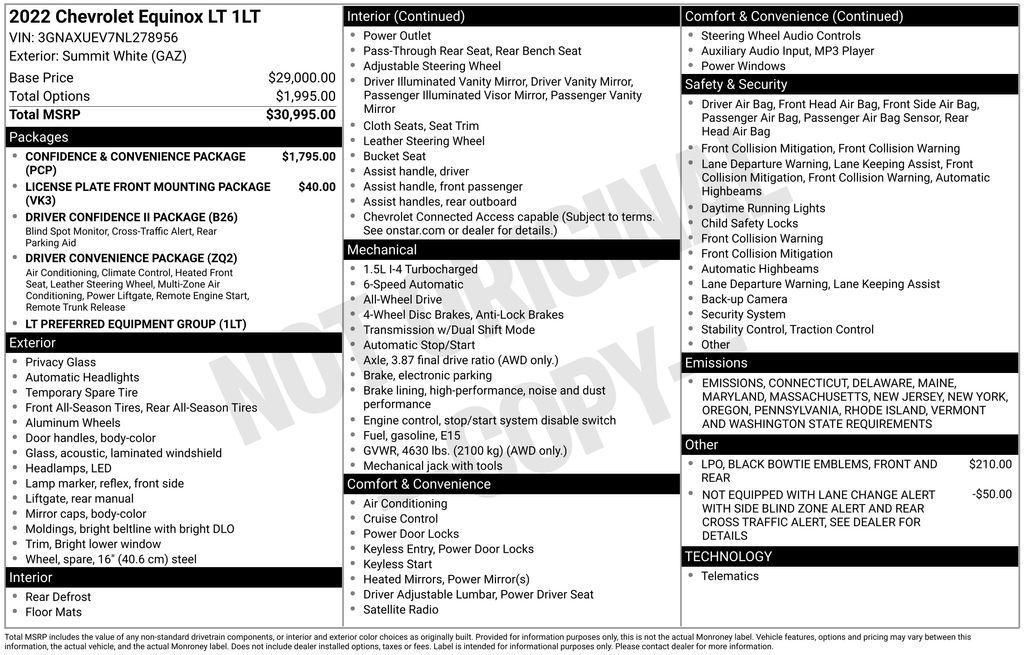 used 2022 Chevrolet Equinox car, priced at $23,856