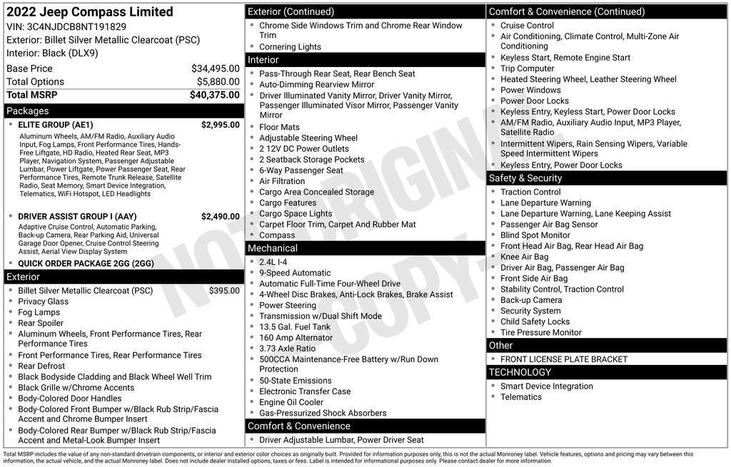 used 2022 Jeep Compass car, priced at $24,668