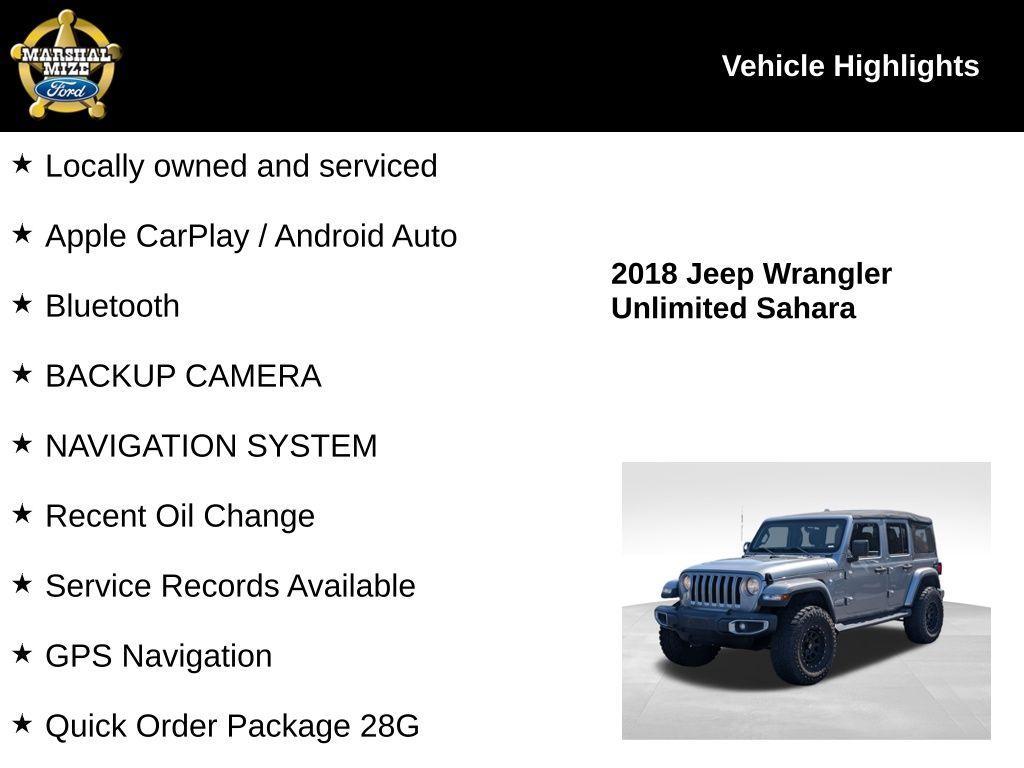 used 2018 Jeep Wrangler Unlimited car, priced at $26,994