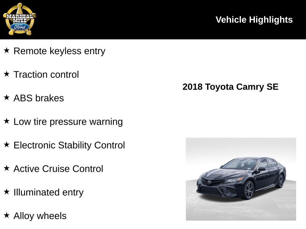 used 2018 Toyota Camry car, priced at $19,124