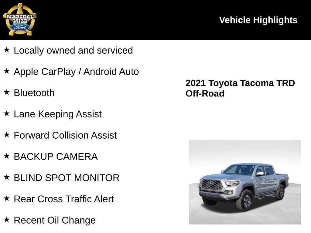 used 2021 Toyota Tacoma car, priced at $34,980