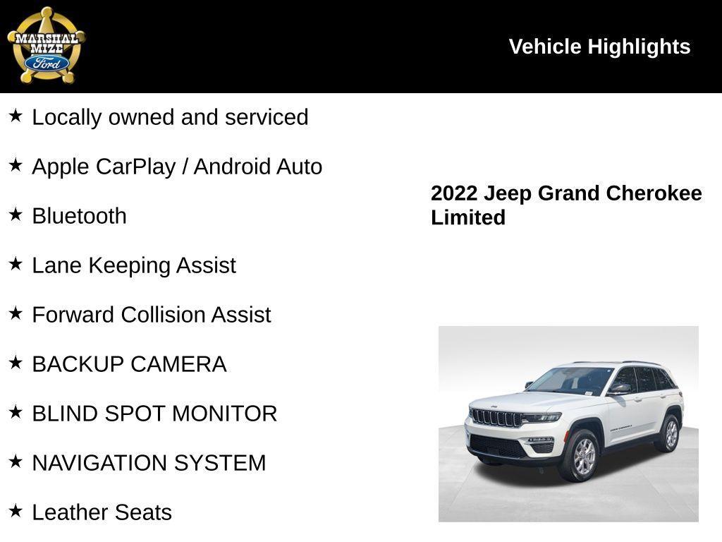 used 2022 Jeep Grand Cherokee car, priced at $22,886