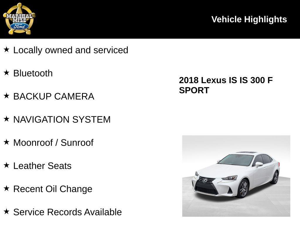used 2018 Lexus IS 300 car, priced at $20,000