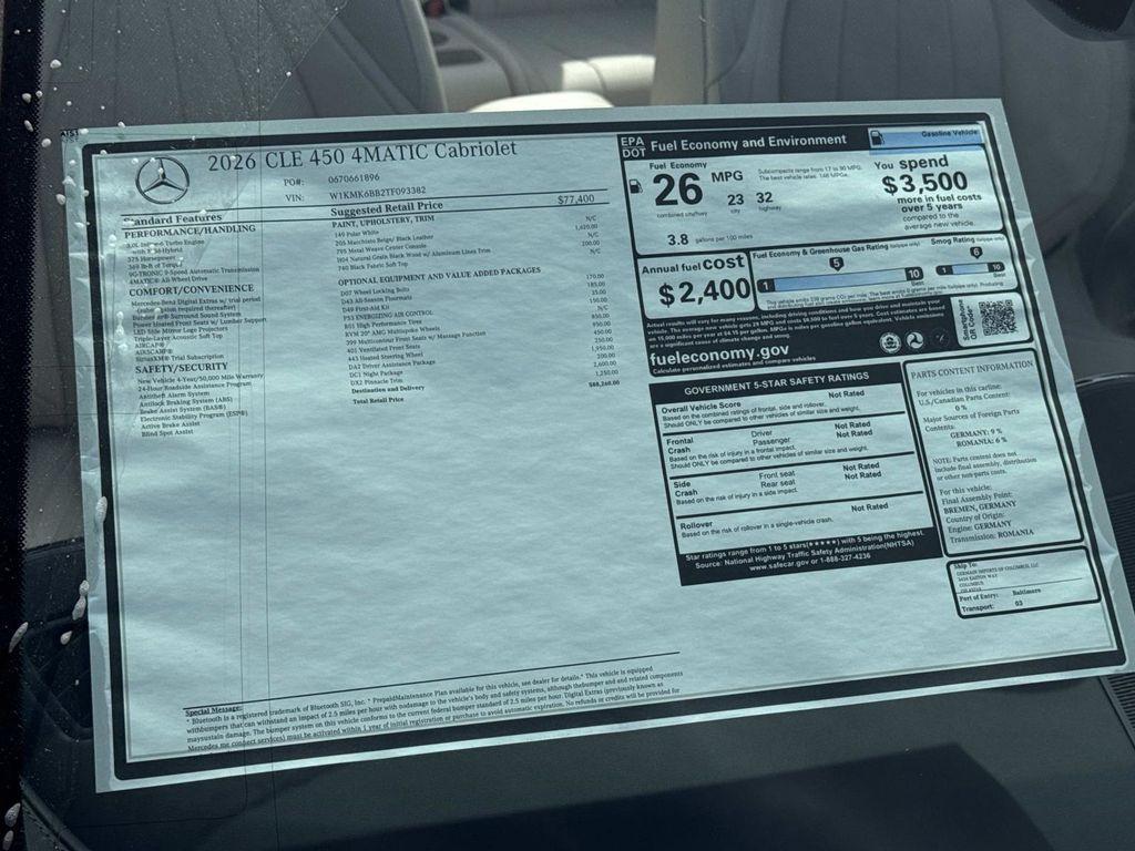 new 2026 Mercedes-Benz CLE 450 car, priced at $88,260