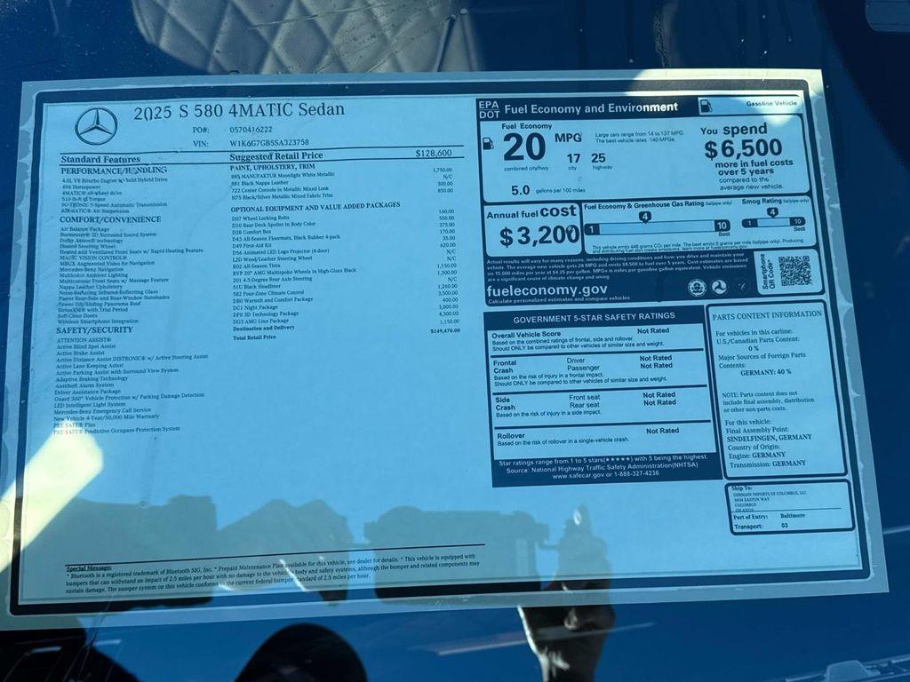 new 2025 Mercedes-Benz S-Class car, priced at $149,470