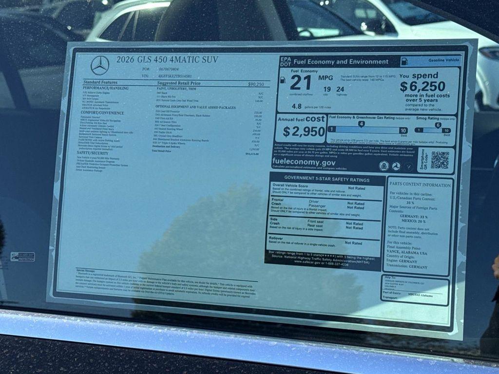 new 2026 Mercedes-Benz GLS 450 car, priced at $93,615