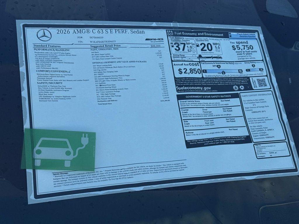 new 2026 Mercedes-Benz AMG C 63 car, priced at $101,905