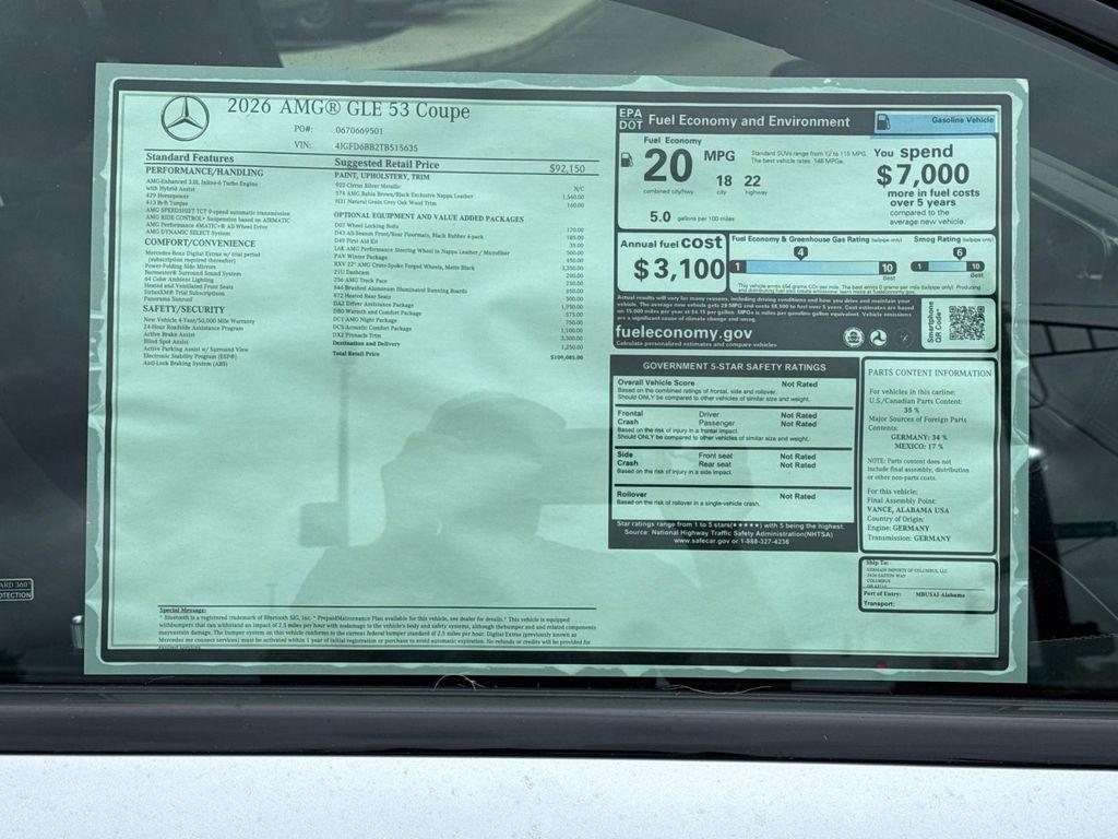 new 2026 Mercedes-Benz AMG GLE 53 car, priced at $109,085