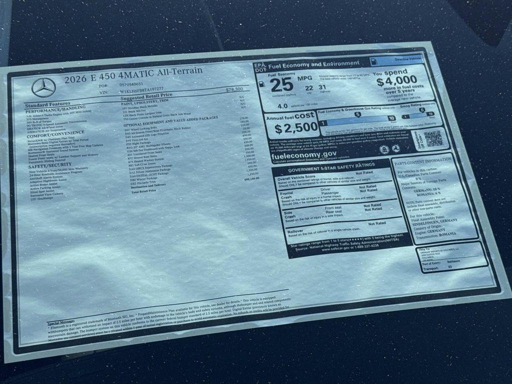 new 2026 Mercedes-Benz E-Class car, priced at $90,140