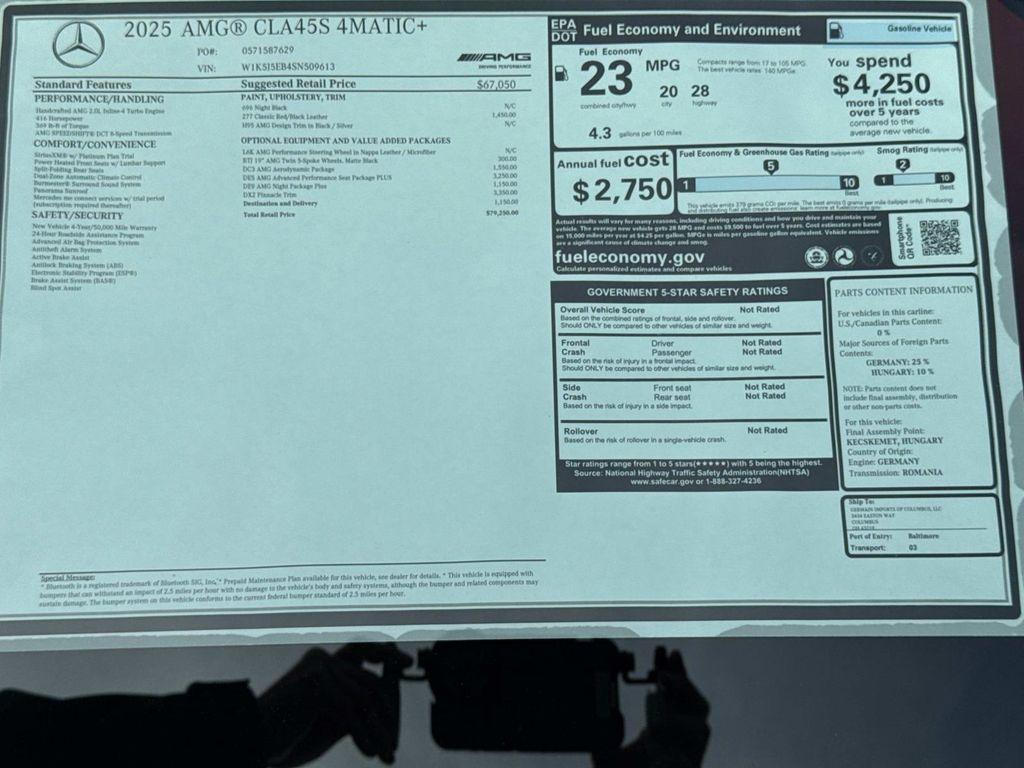 new 2025 Mercedes-Benz AMG CLA 45 car, priced at $79,250