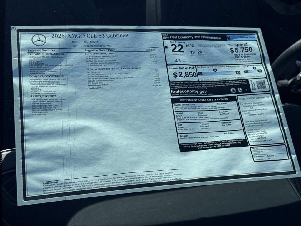 new 2026 Mercedes-Benz AMG CLE 53 car, priced at $94,065